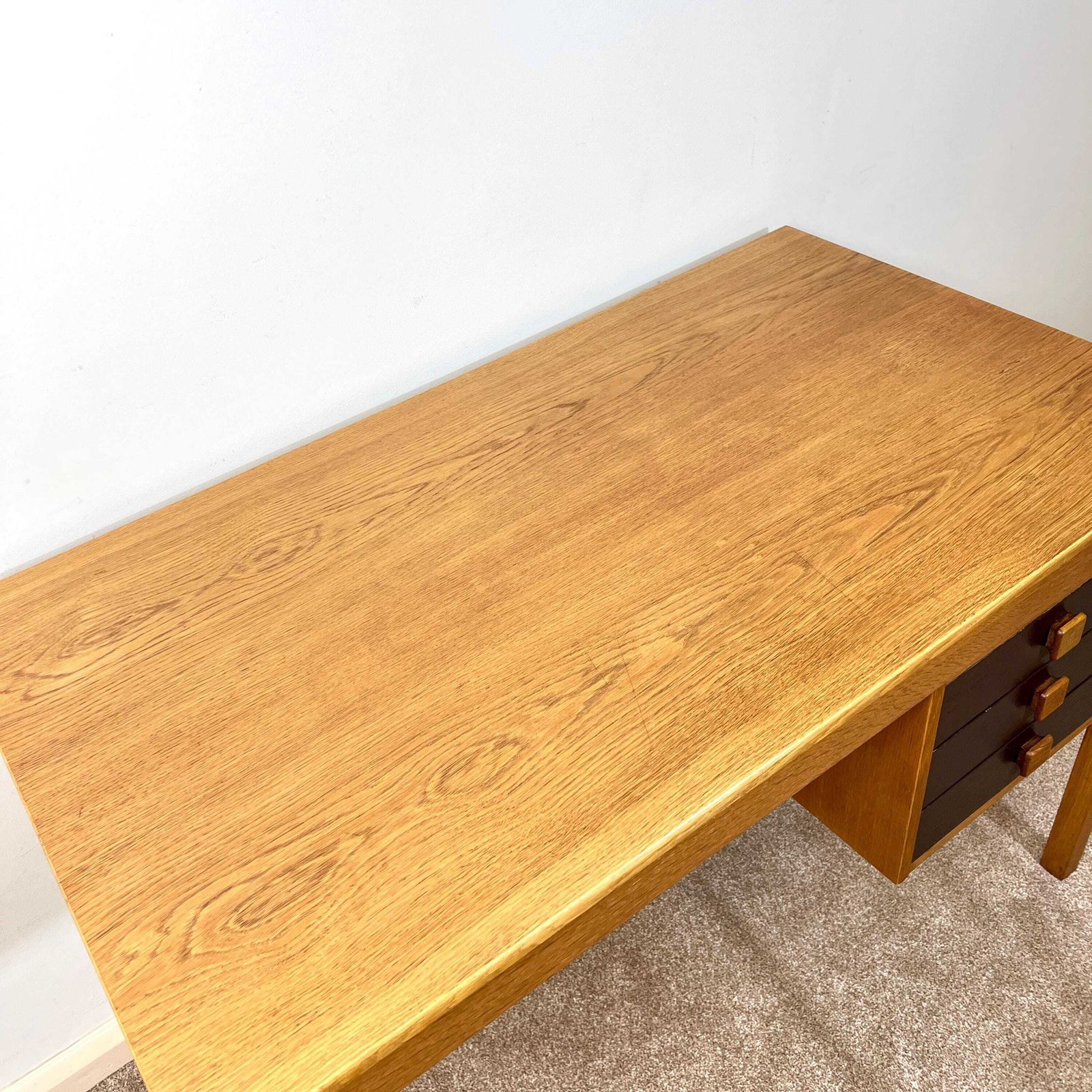 photo furniture Mid Century Danish Desk, Scandinavian Teak Desk By Domino Mobler