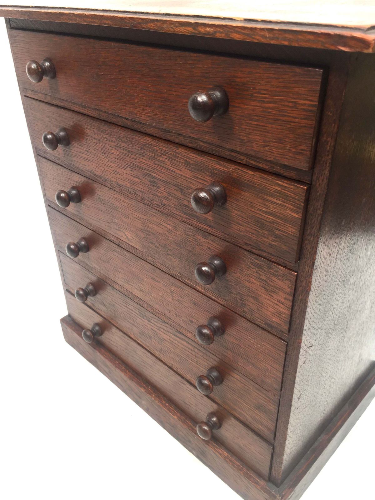 Antique Victorian Tabletop Wooden Chest Of Collectors Drawers Storage Box C.1890 photo Furniture