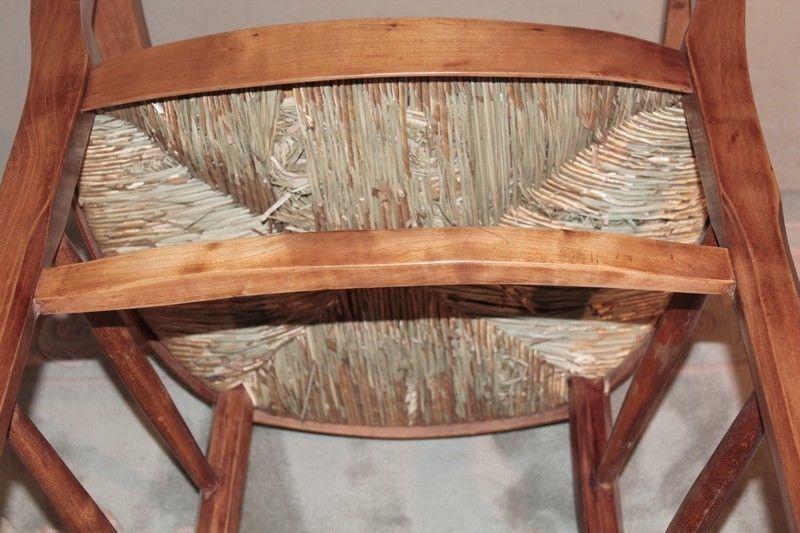 Armchair Straw In Cherry 19th photo vinterior