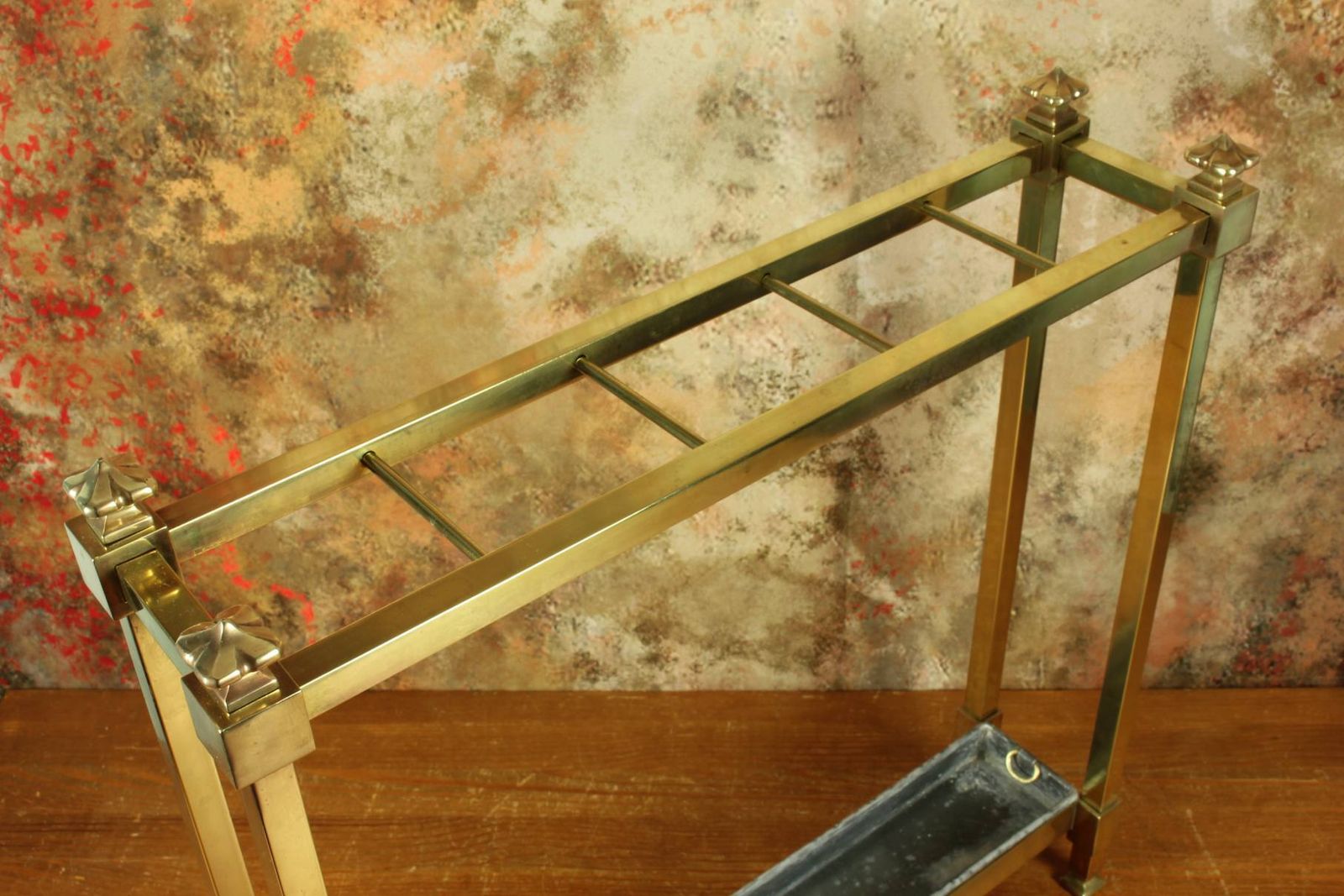 Antique Small Brass Stick Stand. Narrow Walking Cane Umbrella Hall Stand. photo 620.0