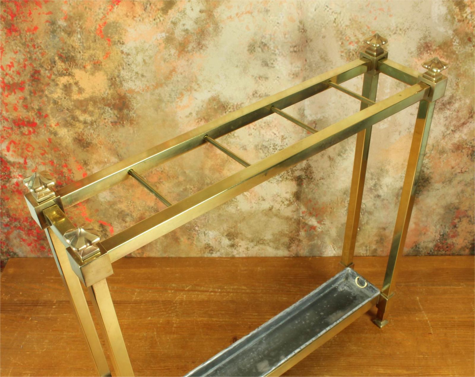 Antique Small Brass Stick Stand. Narrow Walking Cane Umbrella Hall Stand. photo buy