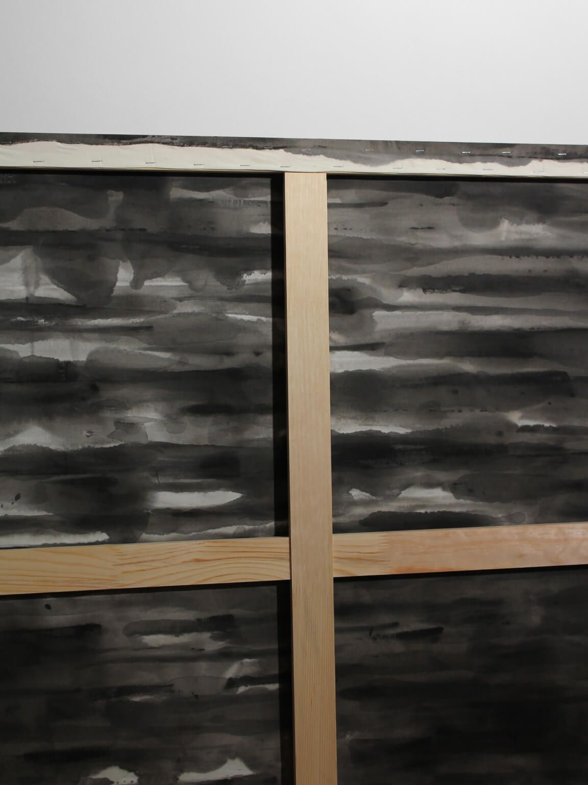 Horizontal Organic Lines Painting In Black And White, 100x100cm, Karina Savonenko, 2026 photo 2248.0
