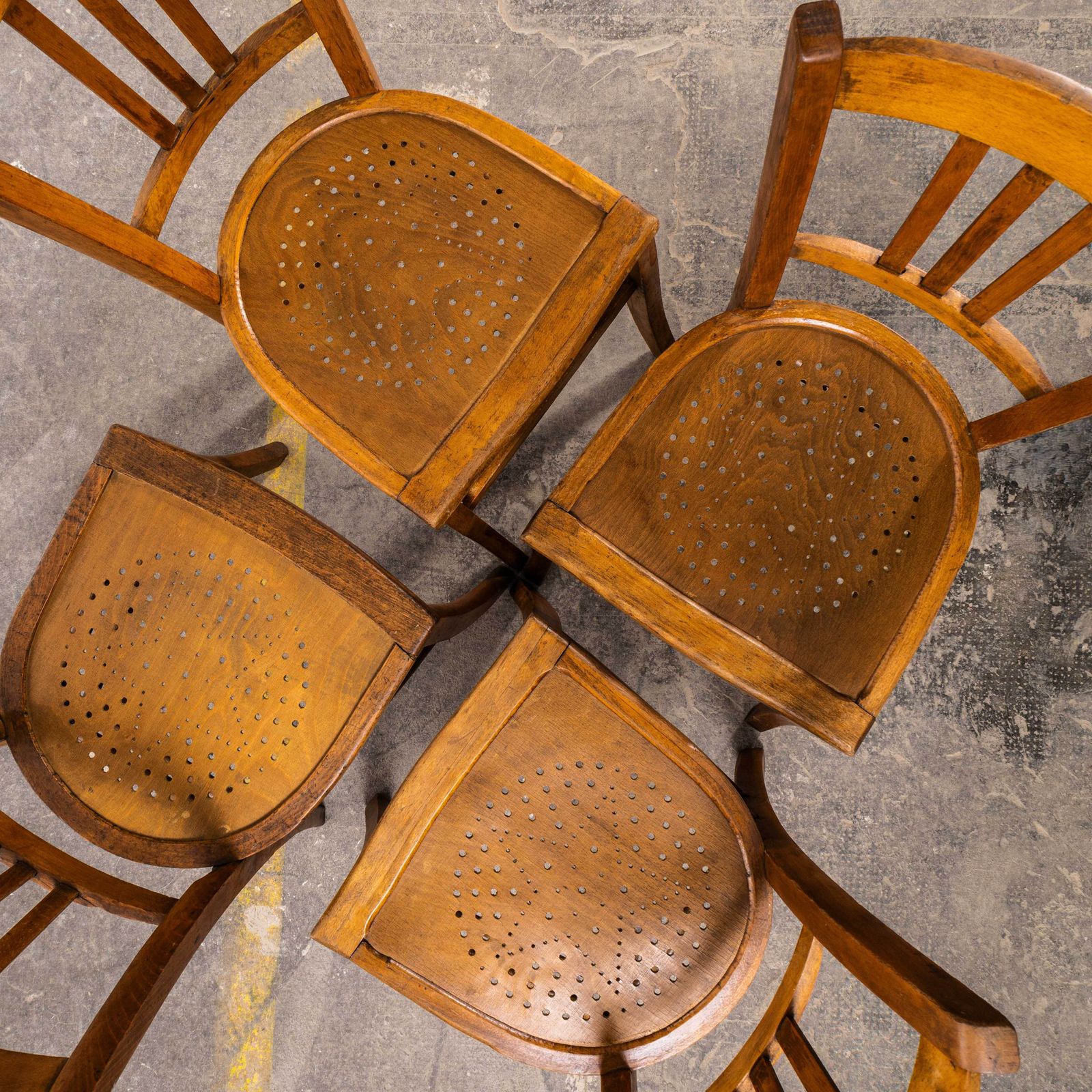 1950's French Farmhouse Dining Chairs With Stamped Numbers photo 135.0