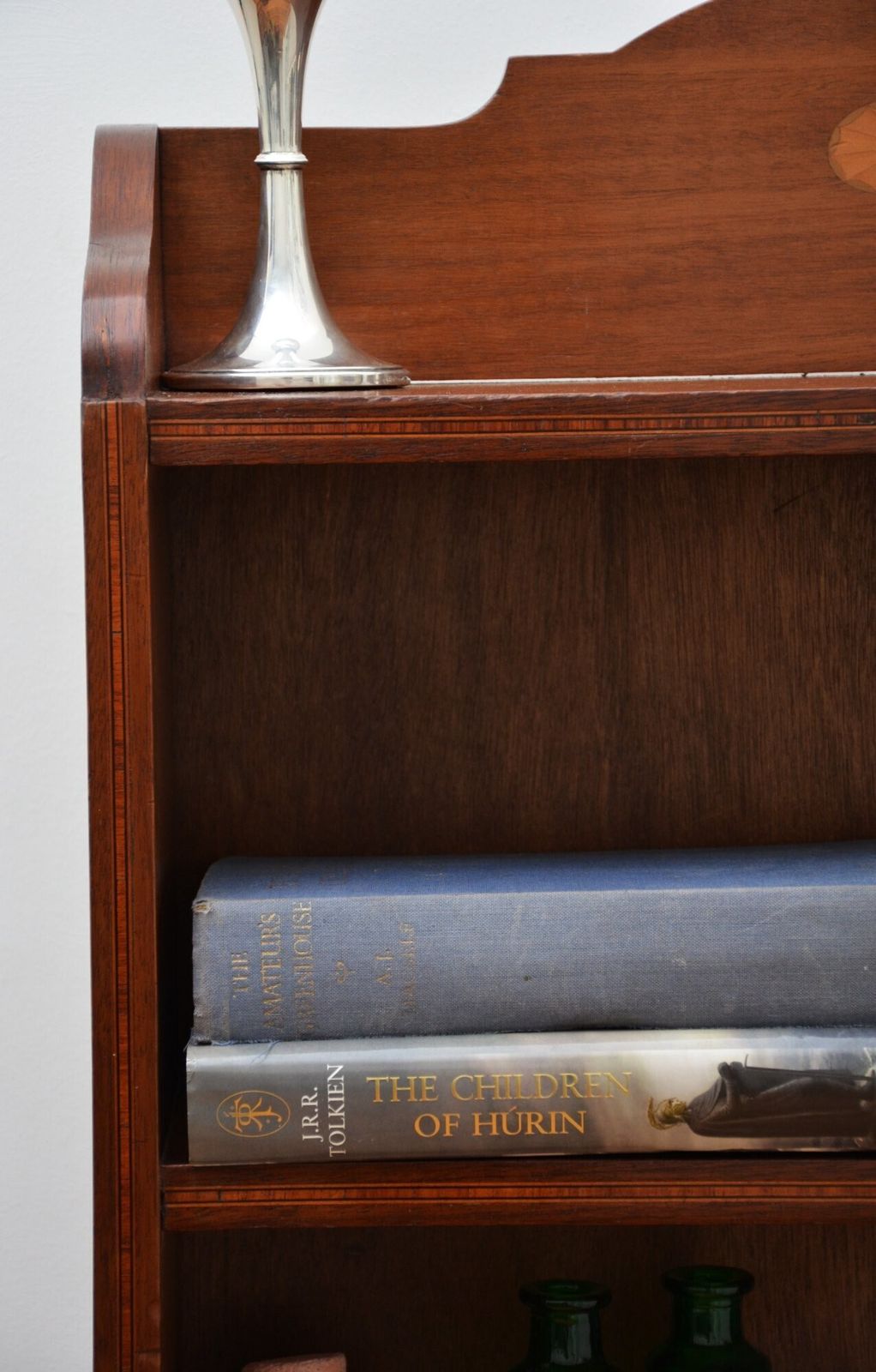 Slim Mahogany And Inlaid Open Bookcase C1900s photo 869.0