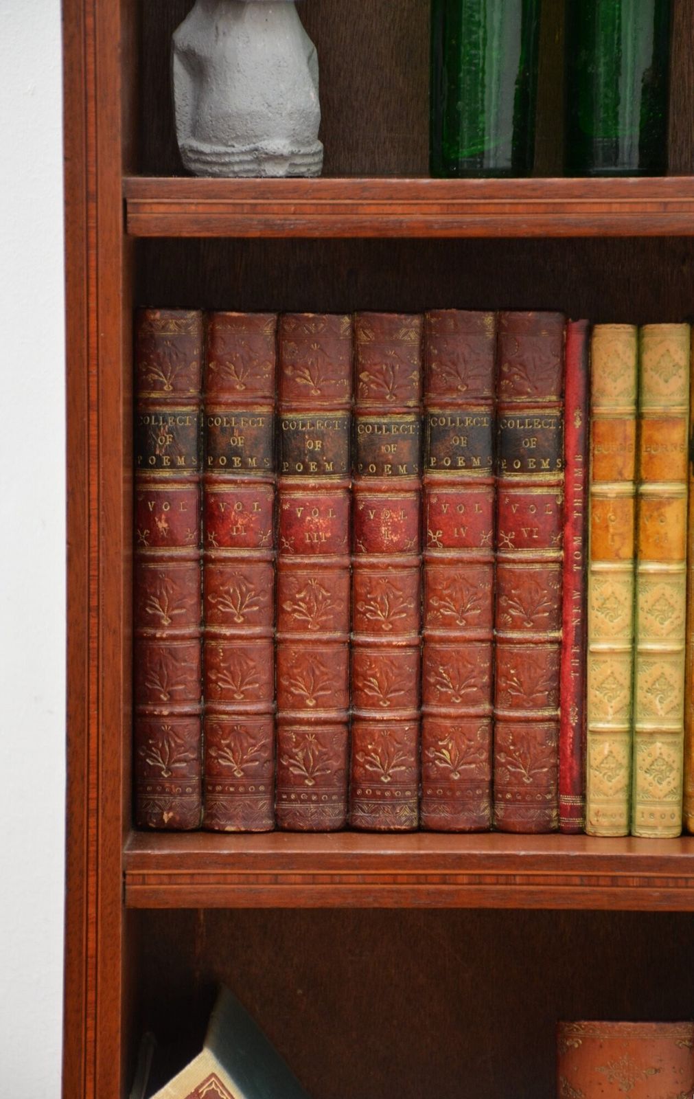 Slim Mahogany And Inlaid Open Bookcase C1900s photo vinterior
