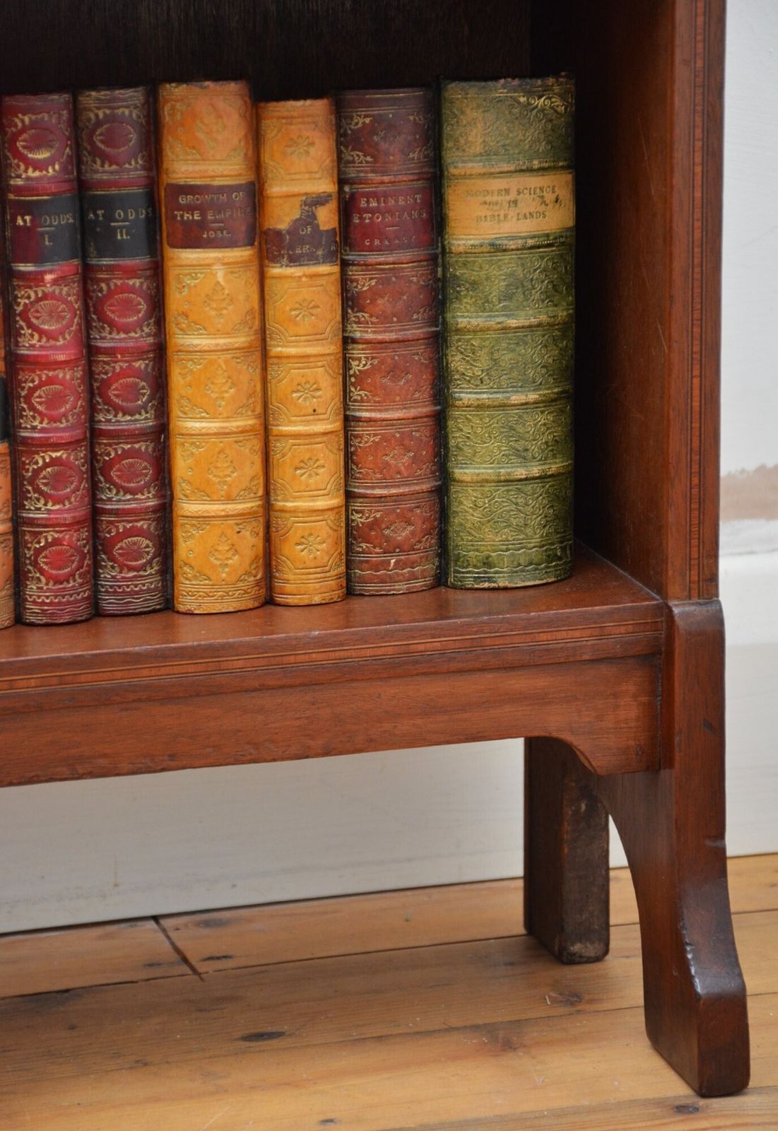 Slim Mahogany And Inlaid Open Bookcase C1900s photo buy