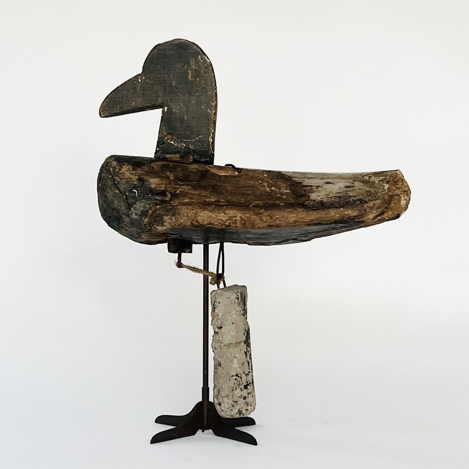 19th Century Decoy Duck With Rare Bobbing Head On Later Stand photo furniture