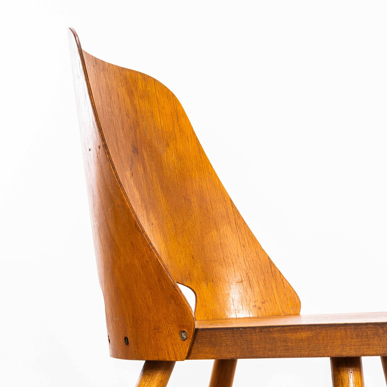 1950's Honey Beech Dining Chairs By Radomir Hoffman   Set Of Four photo buy