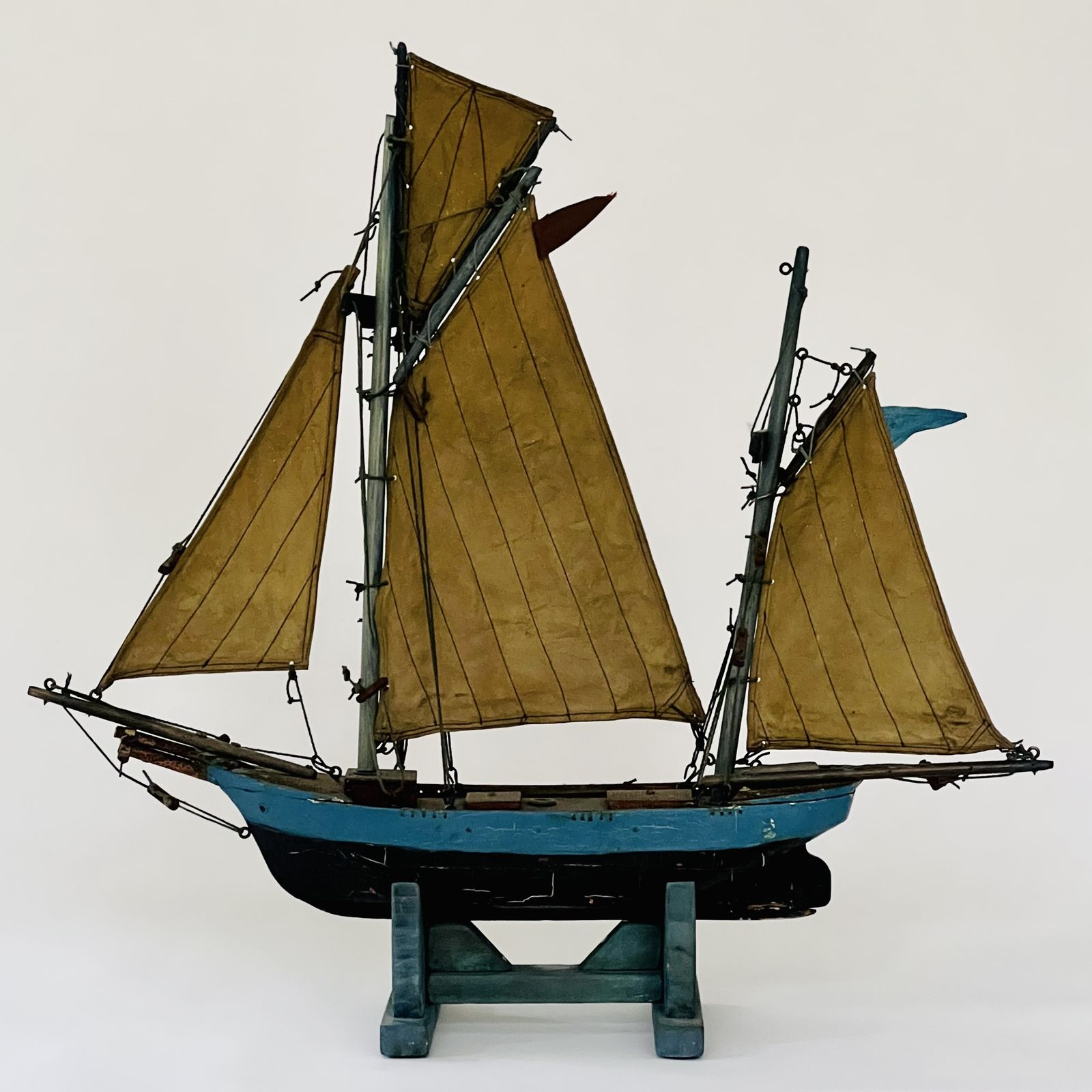 Small Blue Dundee Tuna Fisher Pond Yacht. photo for sale