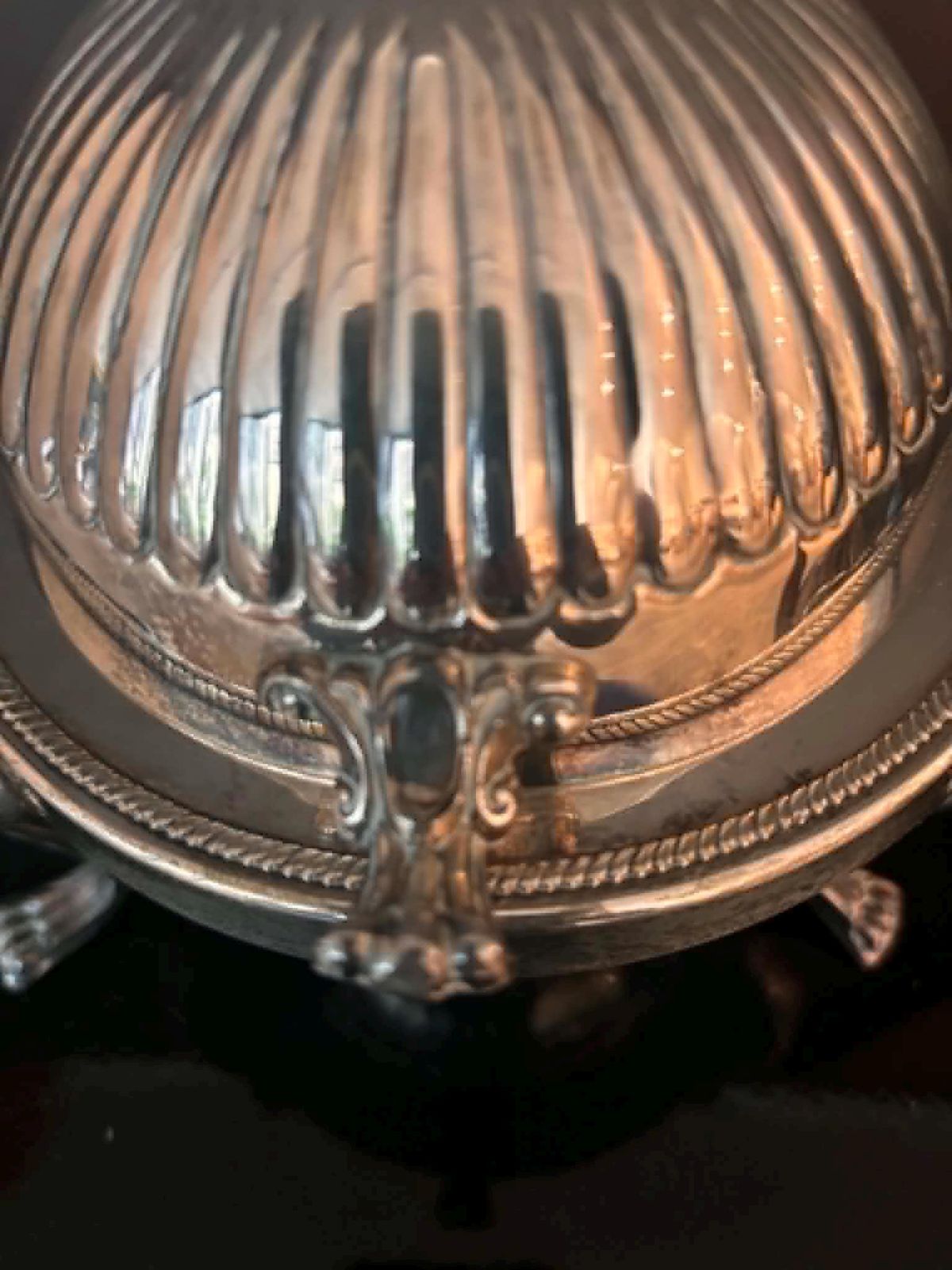 photo furniture Caviar Dish Butter Dish With Lid Large Roll Top Silver Plated Breakfast Set Vintage Butter Globe Domed Lidded Dish Antique American