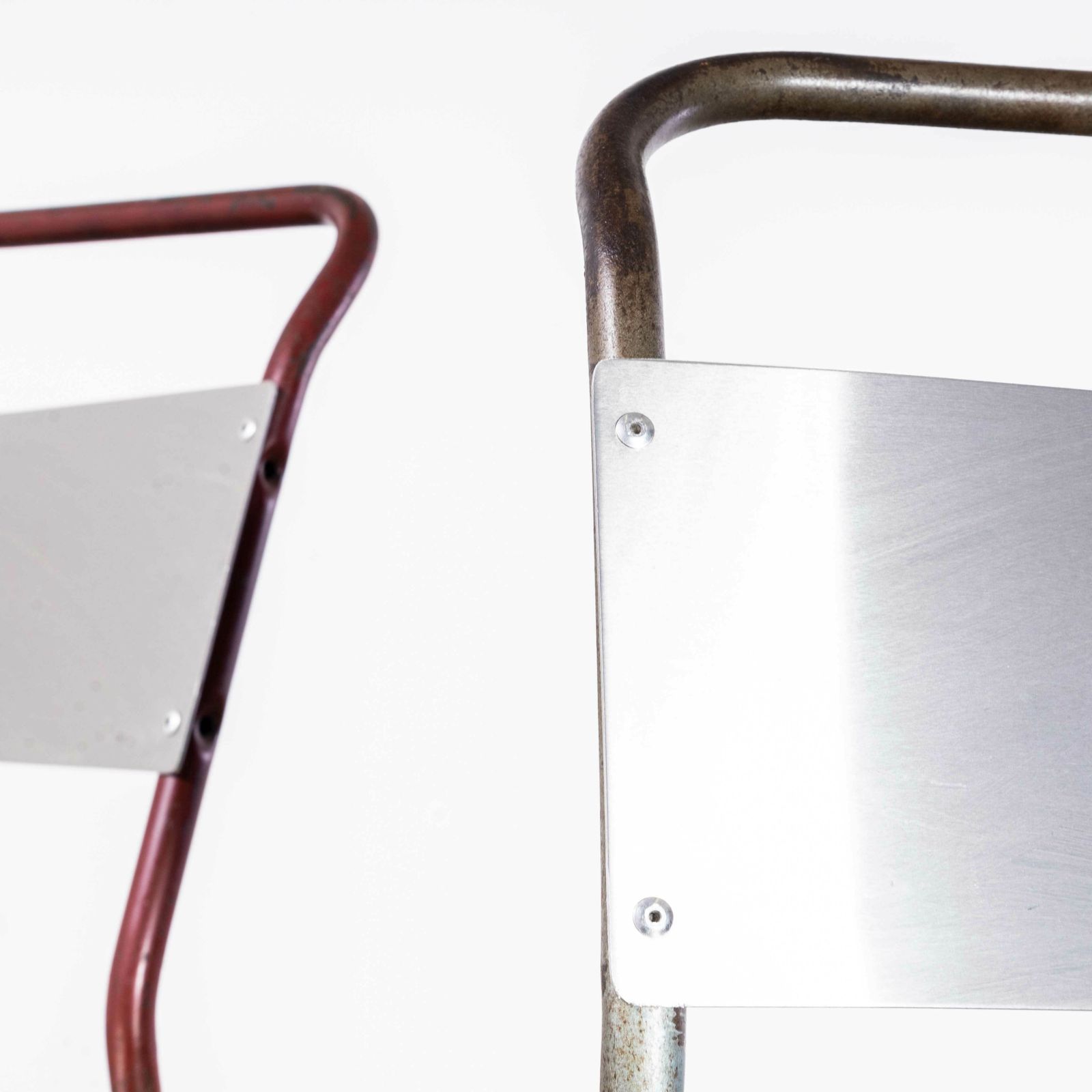photo furniture 1950's Pel   Cox Tubular Metal Outdoor Dining Chairs With Metal Seats