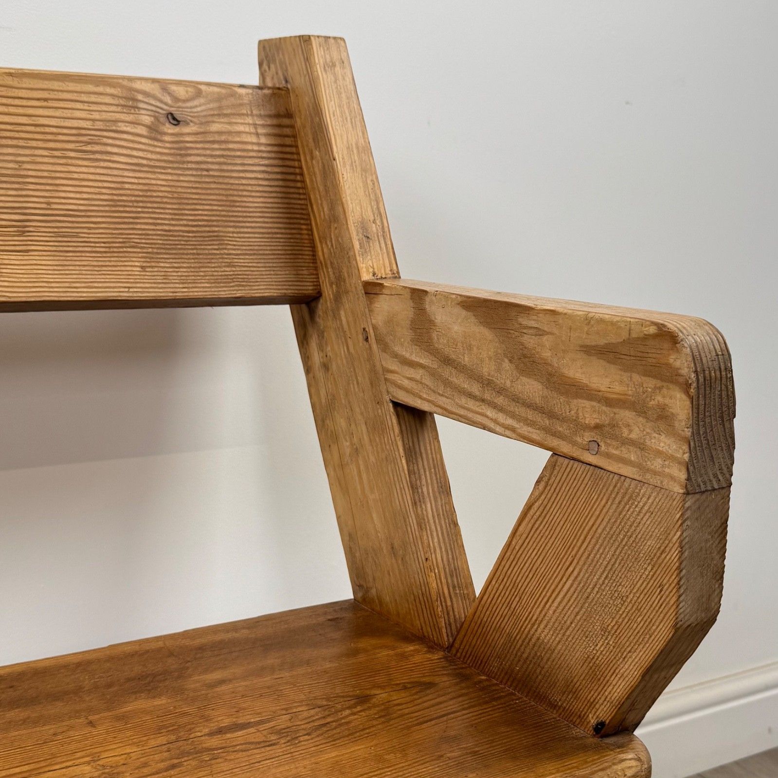 photo for sale Antique 19th Century Victorian Bench In Pitch Pine ( Af 5673 )