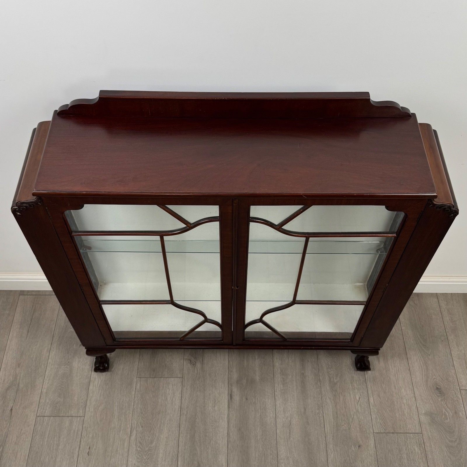 photo for sale Antique 20th Century Edwardian Display Cabinet In Mahogany ( Af 5694 )