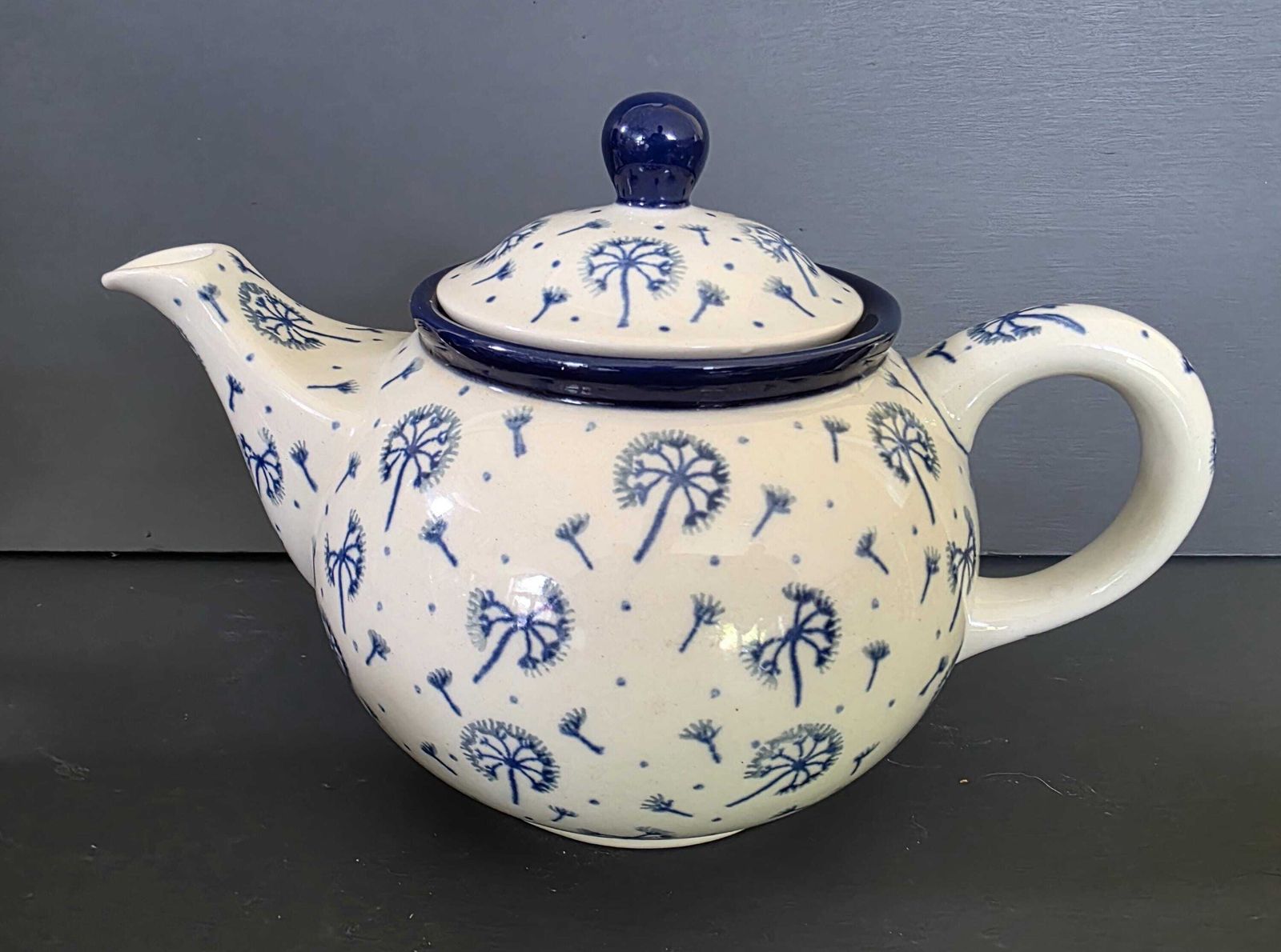 Vintage Boleslawiec Pottery Tea For One Set, Dandelion Clock Pattern, Cup, Saucer, Jug, Poland. photo Home Decor