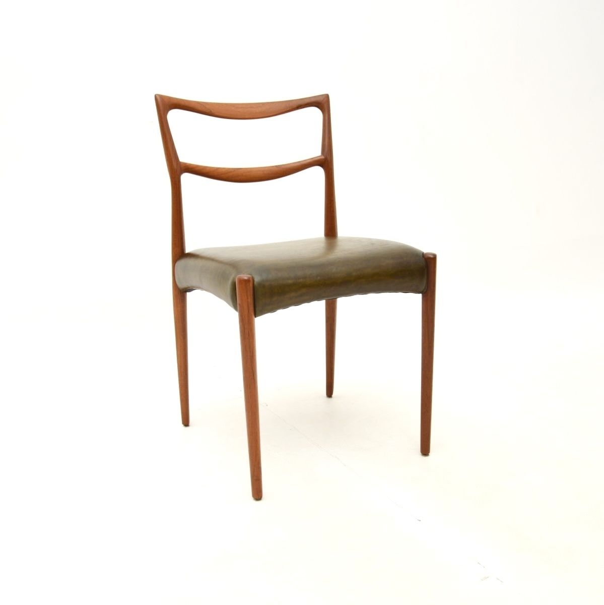Pair Of Danish Teak And Leather Chairs By Henry Klein For Bramin photo vintage