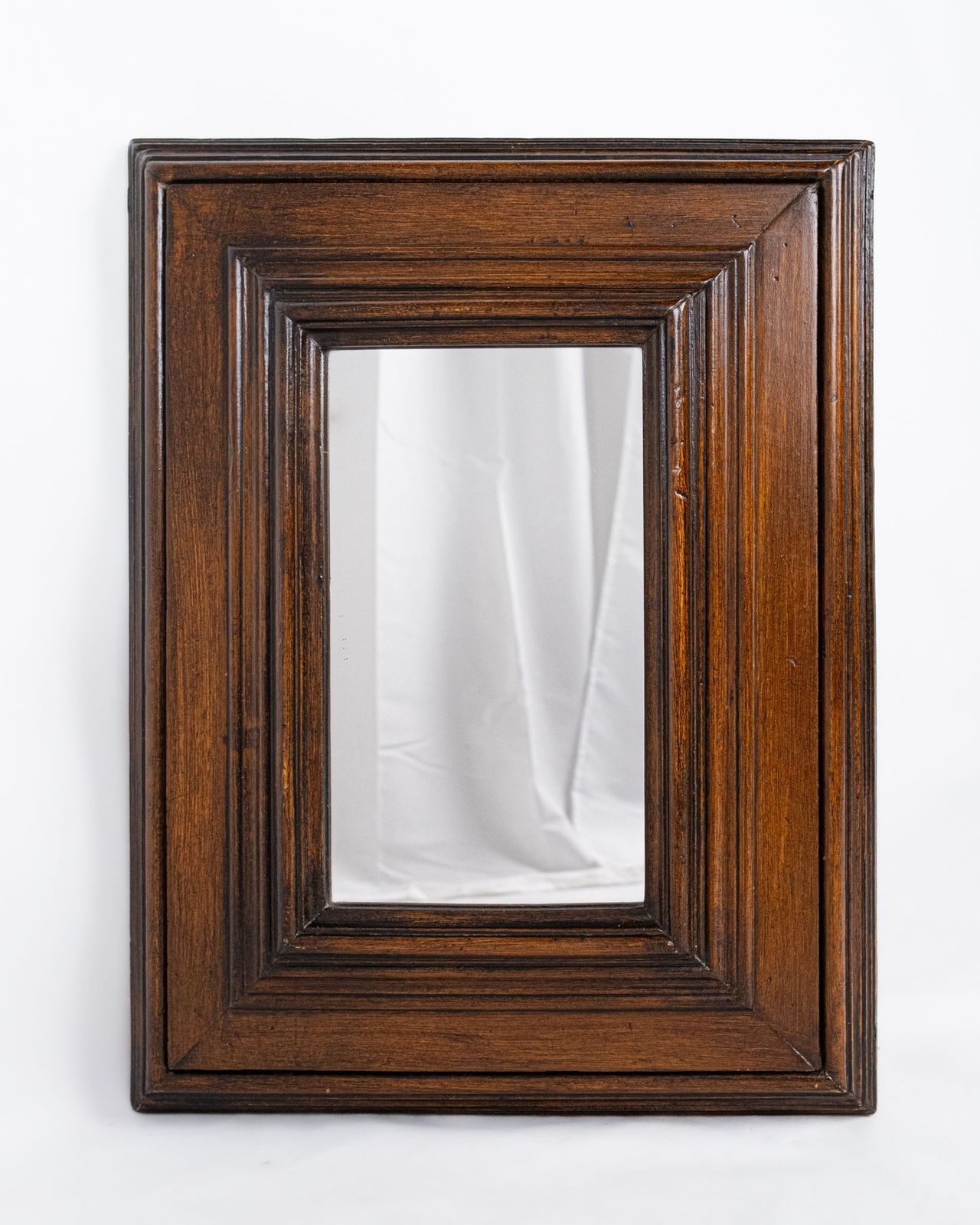 French Huguenot Style Mirror In Carved Wood, Mid 20th Century
