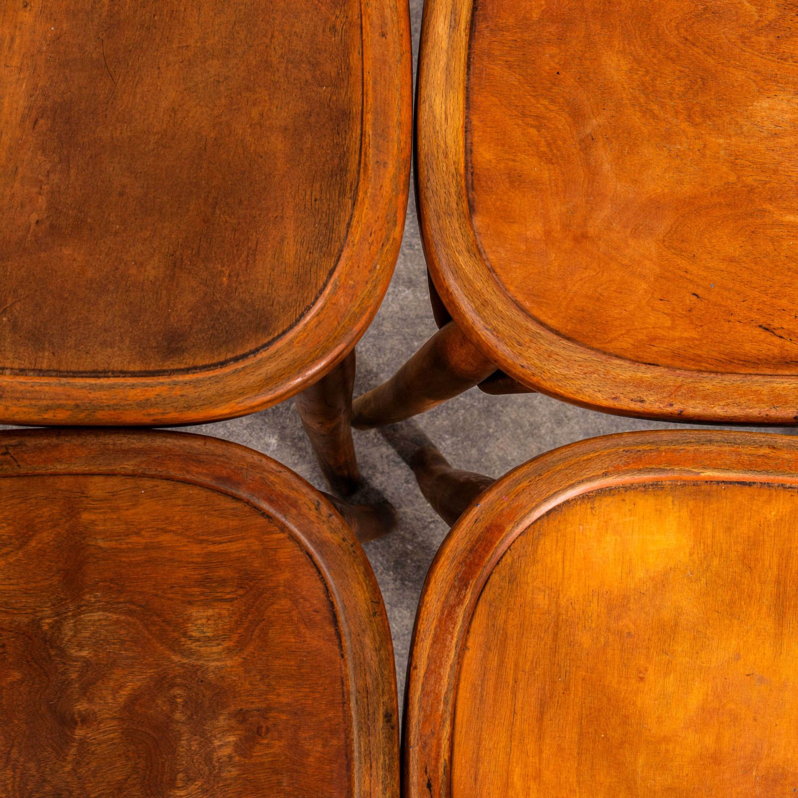 photo furniture 1950's Honey Oak Mahieu Bentwood Dining Chair   Set Of Ten