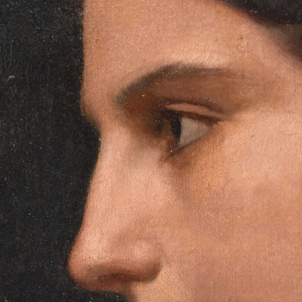 Antique Woman Portrait Painting, Young Woman, Oil On Canvas, XIX Century. photo buy