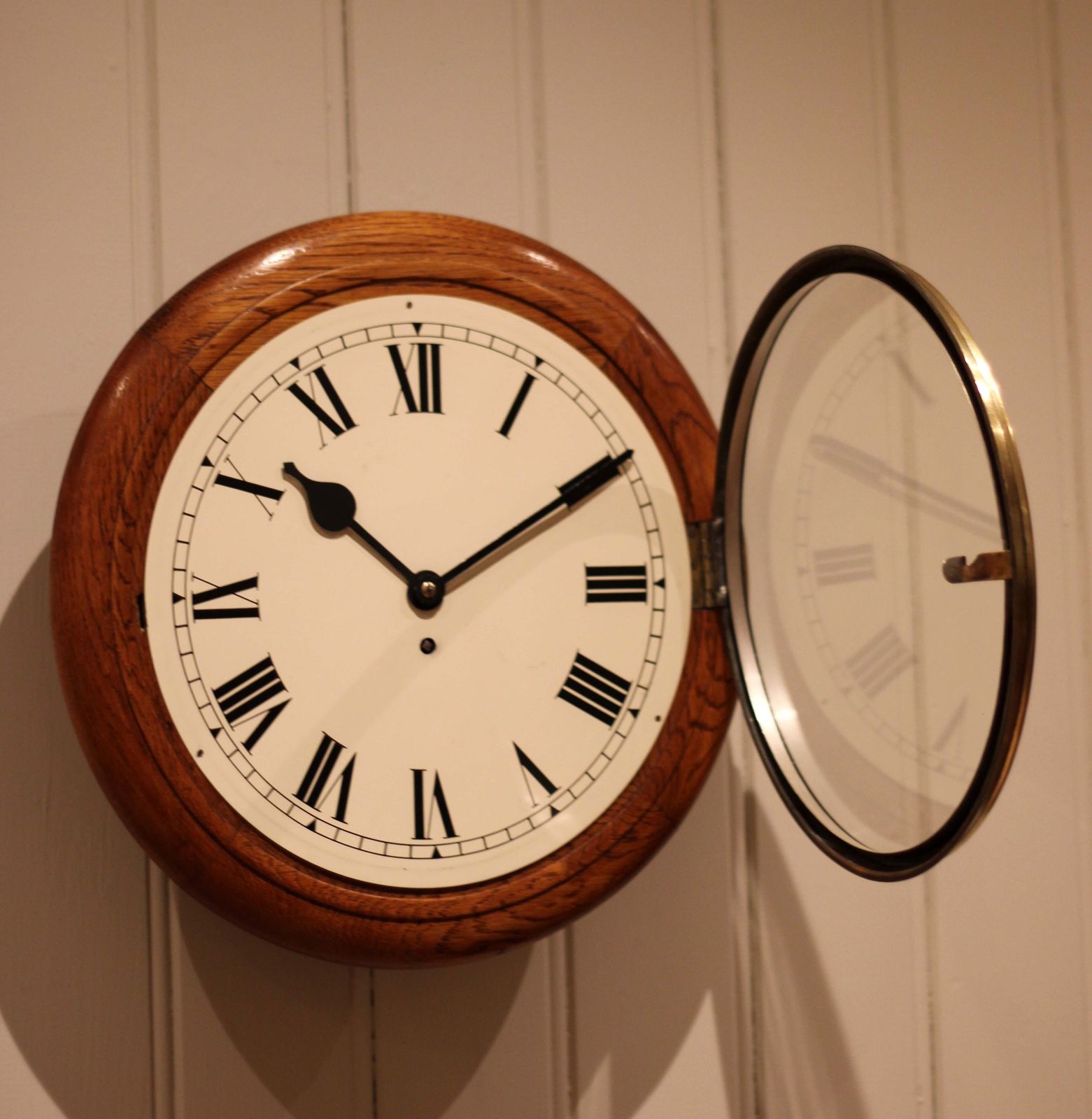 Early 20th Century Oak Dial Clock photo for sale