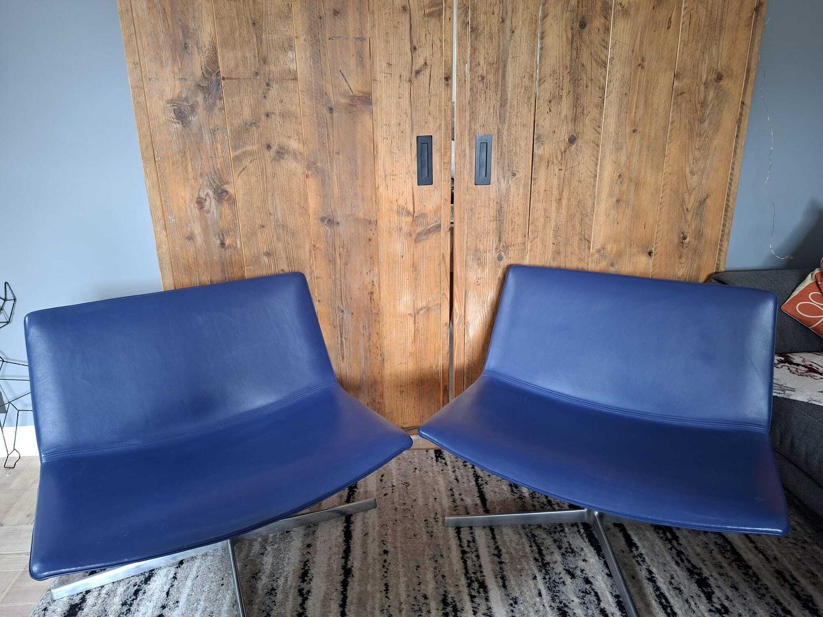 Furniture Pair Of Arper Catifa 80 Lounge Chairs In Blue By Lievore Altherr Molina photo