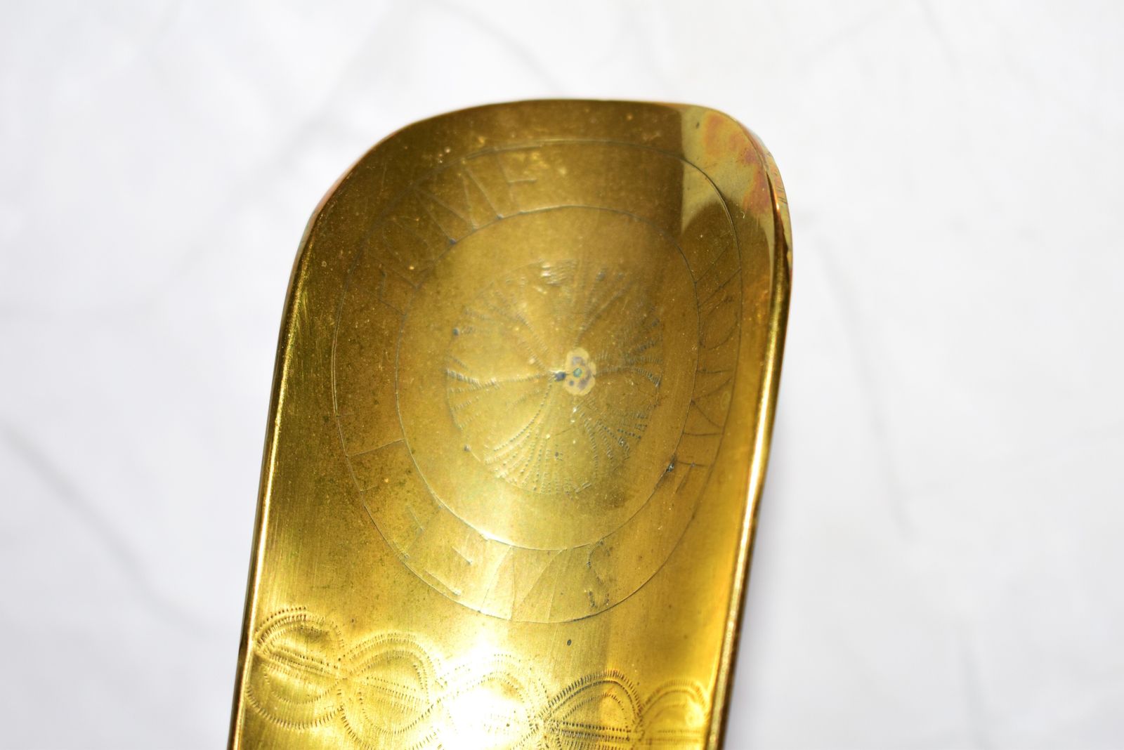 Wwi British Brass Trench Art Shoehorn With "Home Sweet Home" Engraving, C.1915 photo Home Decor