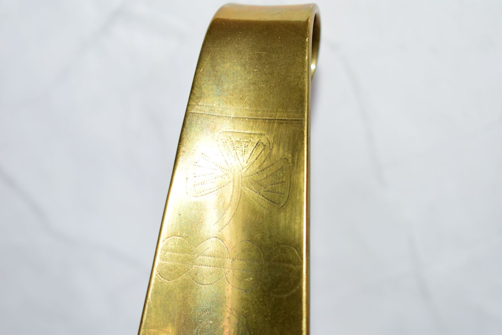 Wwi British Brass Trench Art Shoehorn With "Home Sweet Home" Engraving, C.1915 photo vintage