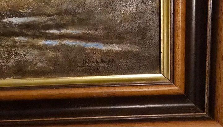 Stunning Signed Original Farmyard Oil Painting Rustic Country Scene Framed Art photo Art