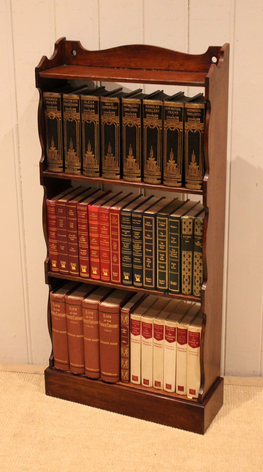 photo for sale Small Oak Open Bookshelves, 1900s