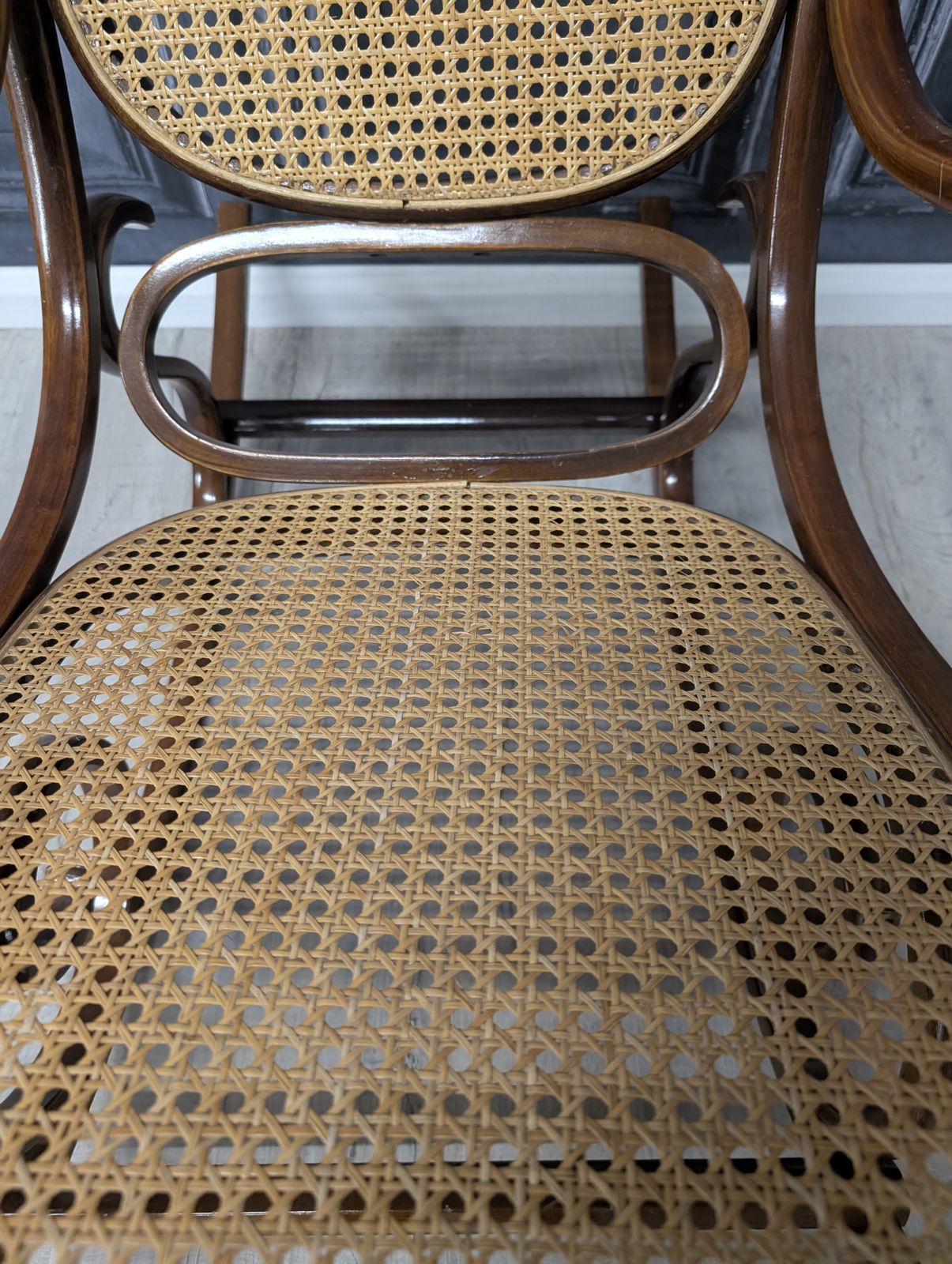 Thonet Style Vintage Bentwood Rocking Chair Rattan Cane photo Furniture