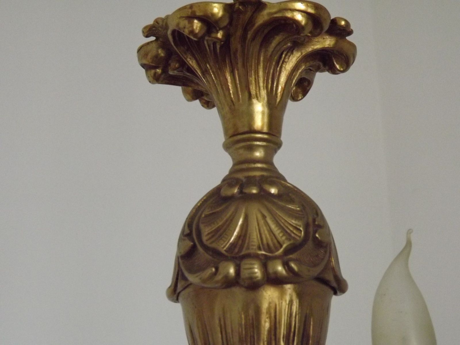 photo buy Quality Stamped Bronze French Mid Century 3 Light Traditional Chandelier