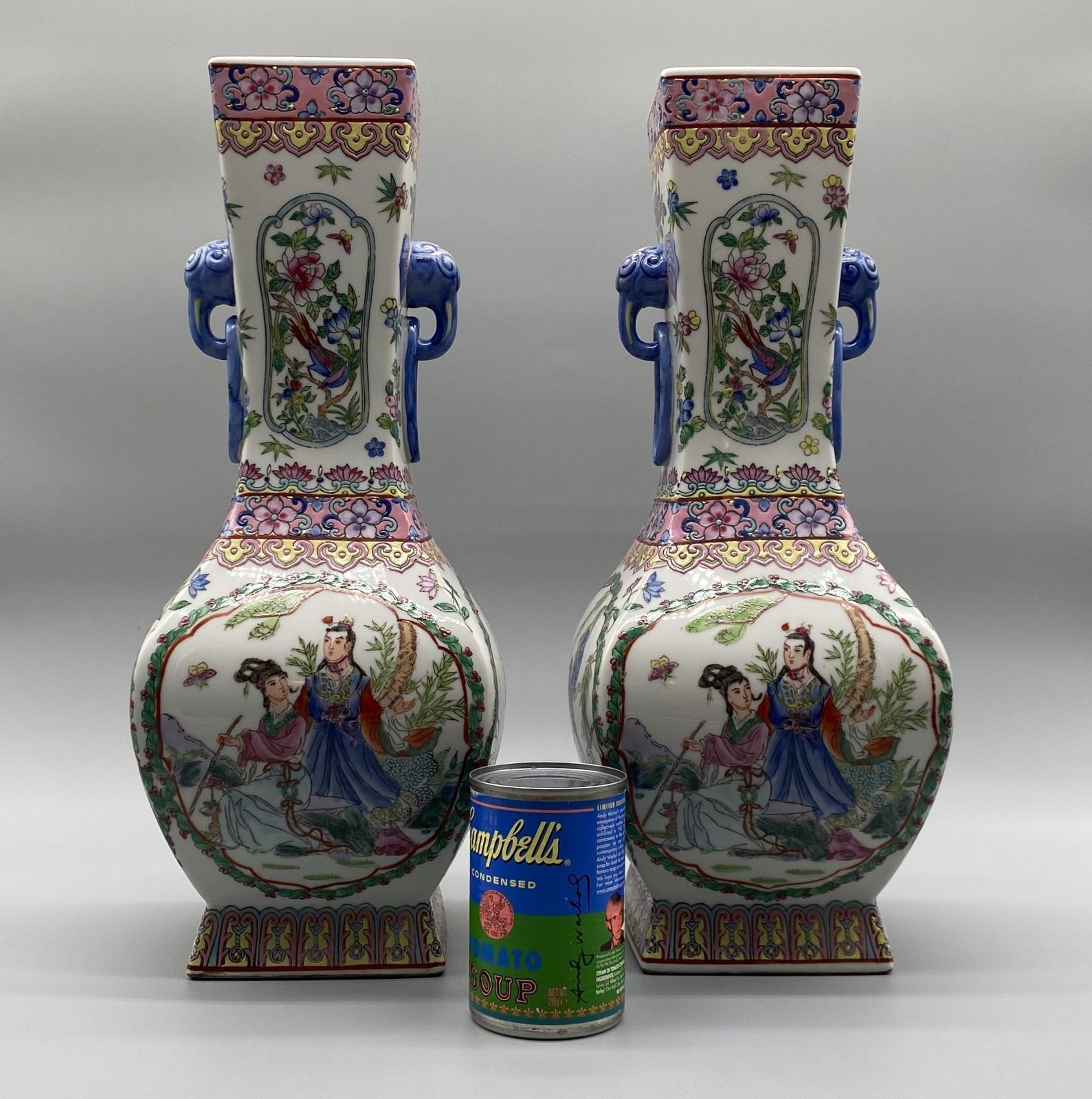 Superb, Tall Pair Of Contemporary Chinese Famille Rose Elephant Vases photo furniture