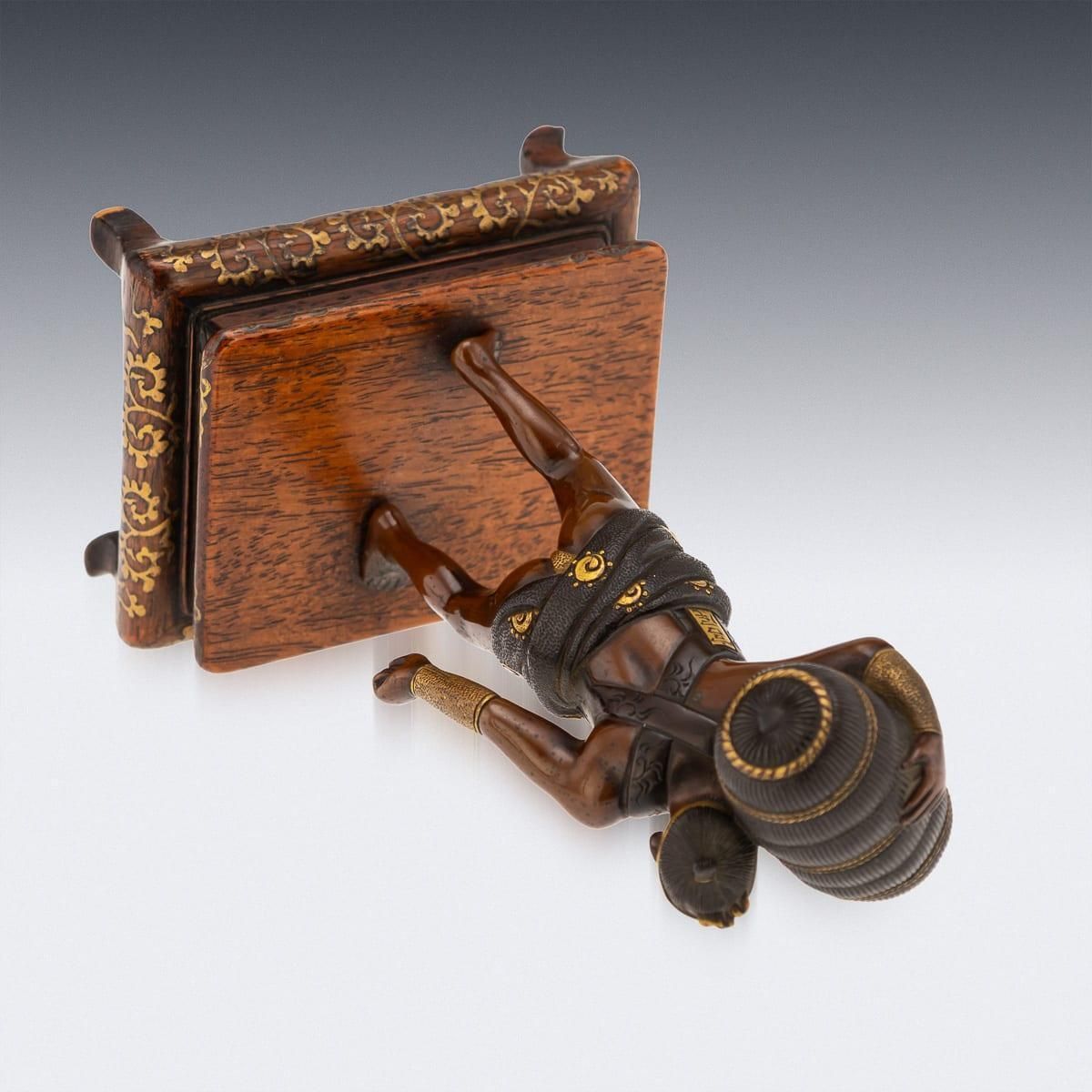photo furniture Antique 19thc Japanese Meiji Period Gilt Bronze Figure Of A Labourer By Miyao Ei