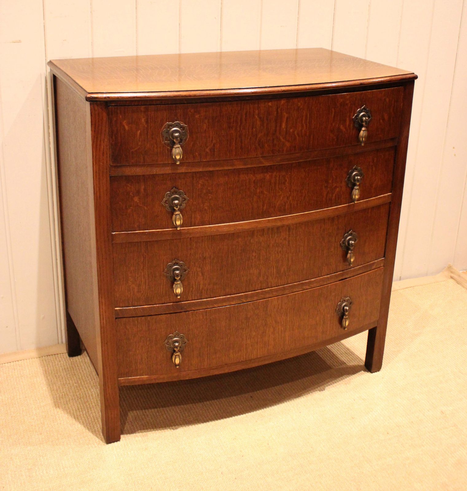 Oak Bow Front Chest Of Drawers photo furniture