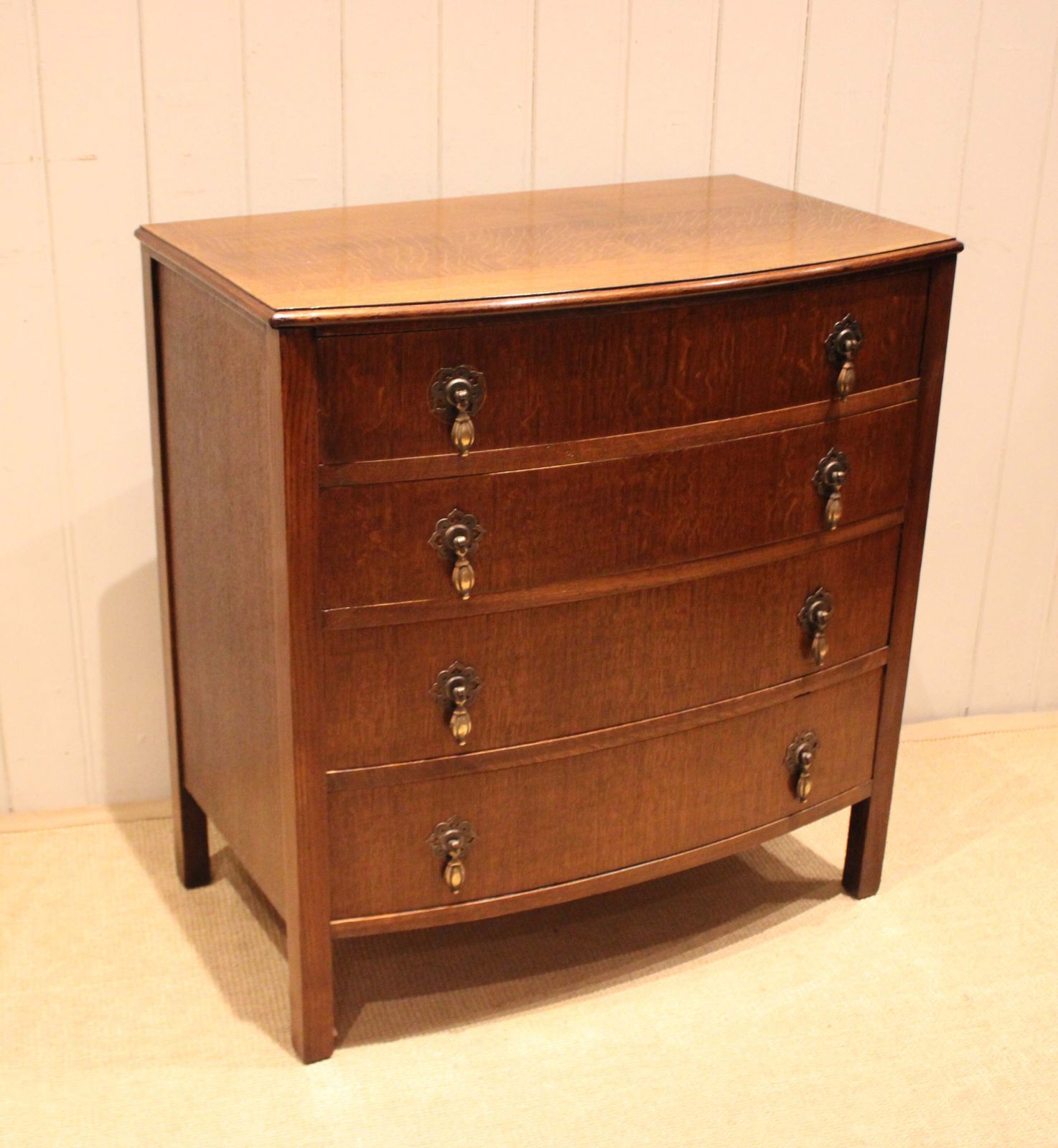 photo furniture Oak Bow Front Chest Of Drawers
