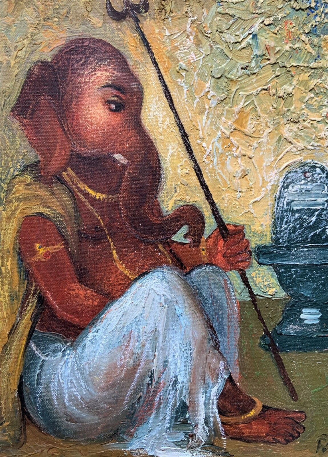 'The Ganesha Goddess' Beautiful Original Abstract Portrait Painting photo for sale