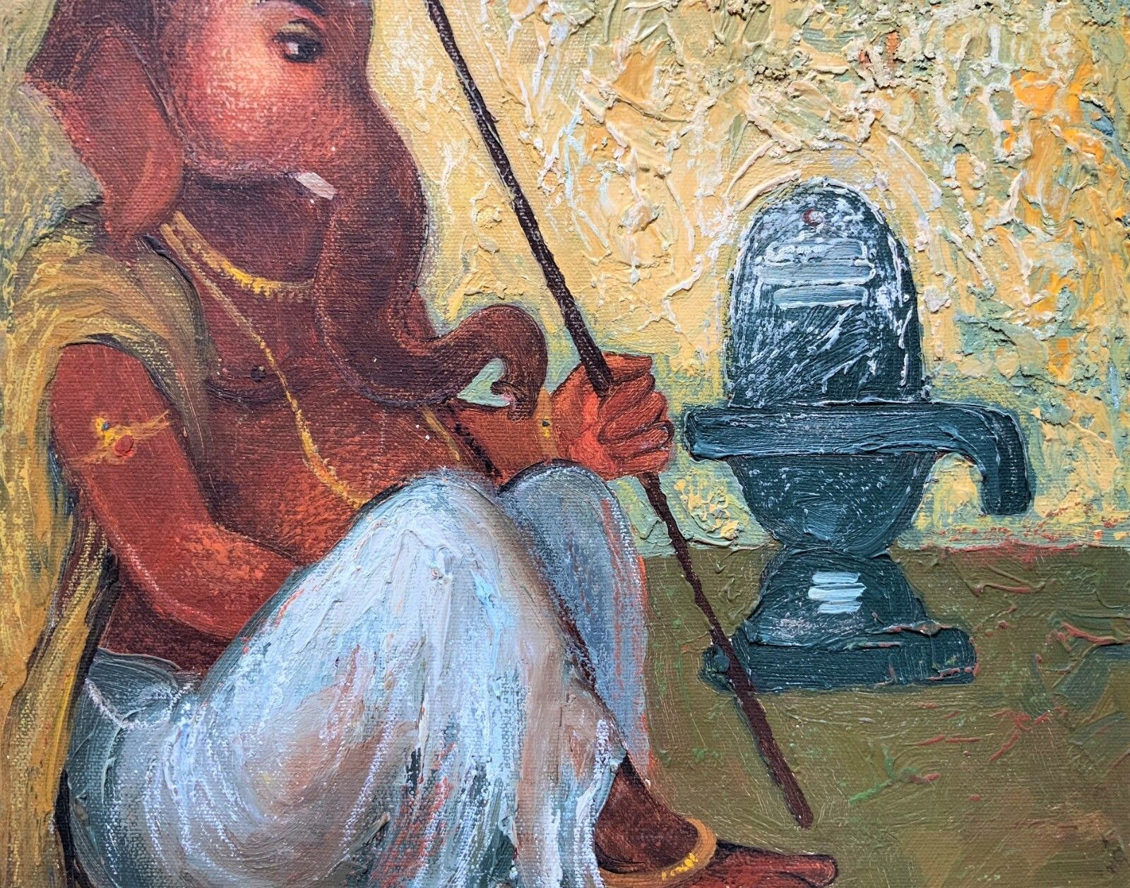 'The Ganesha Goddess' Beautiful Original Abstract Portrait Painting photo vinterior