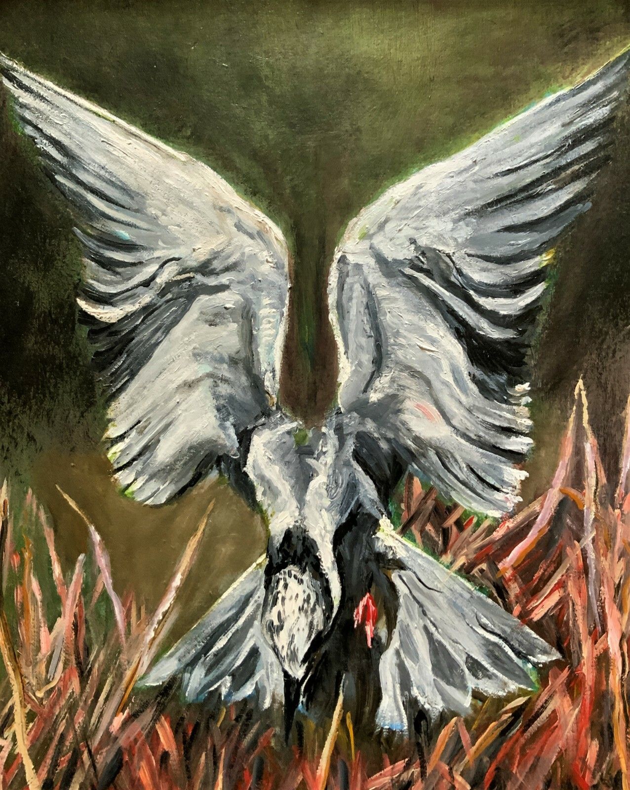 'Angel Of Nature' Original Contemporary Bird Of Prey Portrait Oil Painting photo for sale