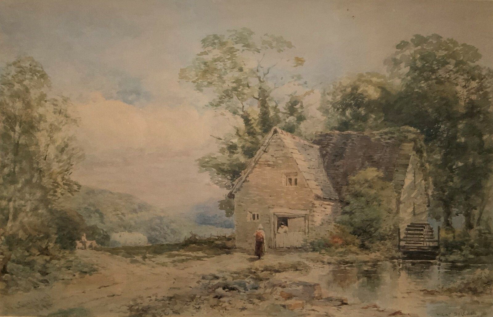 Near Saltash, Cornwall William Charles Goddard (Exh.1885) Landscape Painting photo furniture