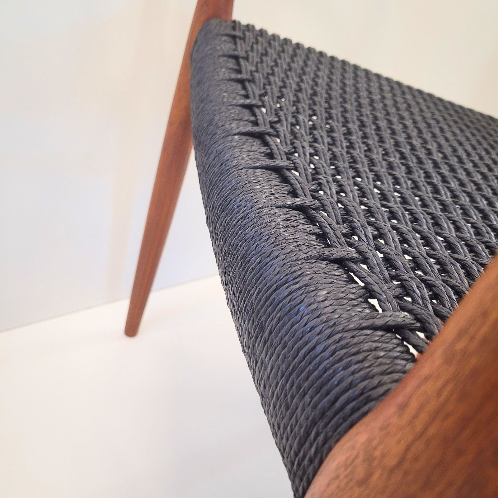 Niels Otto Møller #56 Teak Armchair With Black Paper Cord photo vinterior