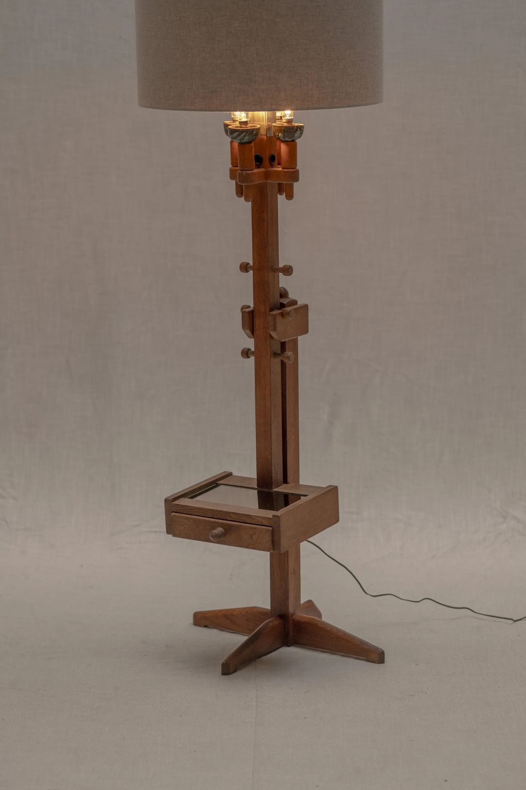 French Mid Century Floor Lamp By Guillerme & Chambron photo for sale