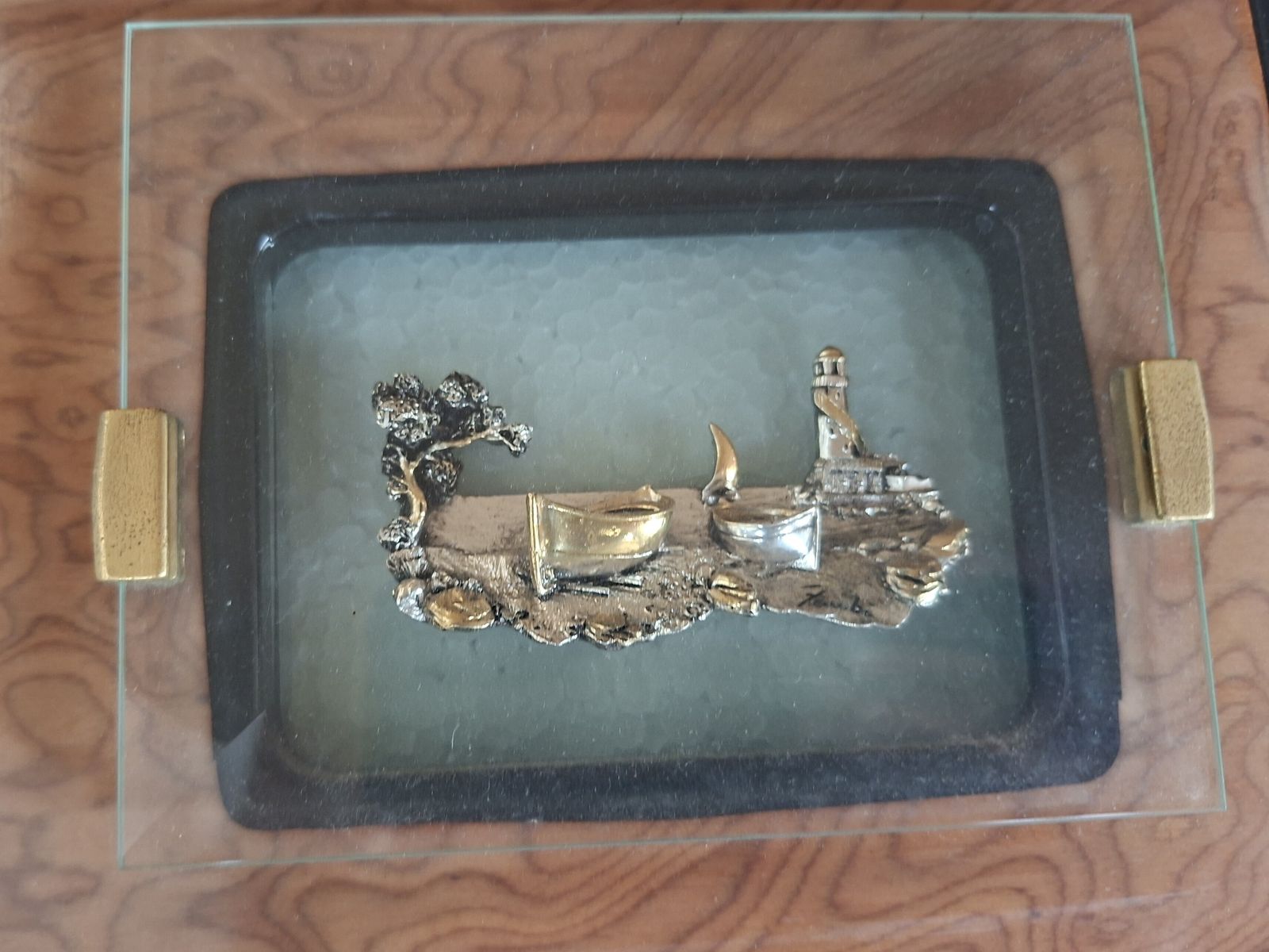 Trittico D’arte Alessandro Zenobi – Altorilievi In Argento 999 E Oro 24kt In Radica E Cristallo photo for sale