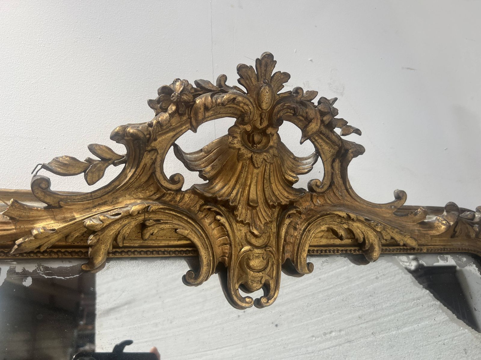 Louis XV Style Mirror In Wood And Gilded Stucco photo vintage