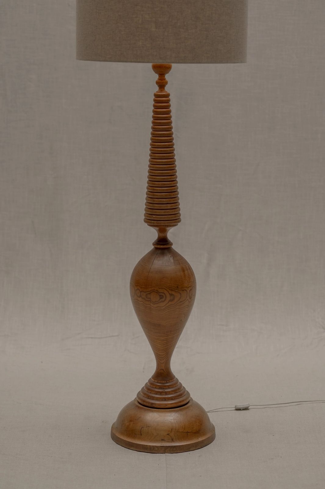 Large French Mid Century Wooden Floor Lamp, 1960s photo for sale