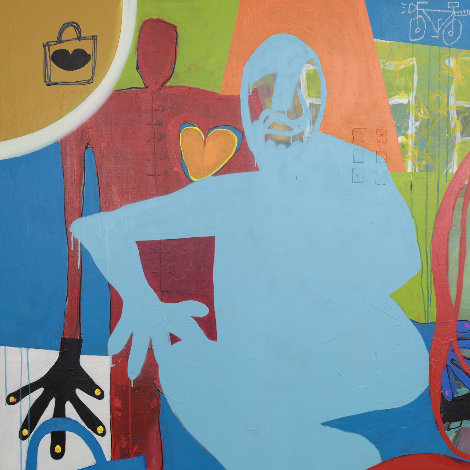 Unique Large “Joie De Vivre” Painting By Coen Blankwaard, Netherlands, 2013 photo 2800.0