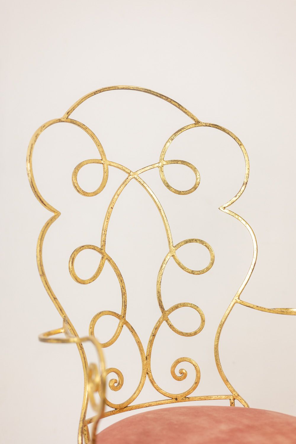 Pair Of Gilt Wrought Iron Armchairs, Circa 1990 photo vinterior