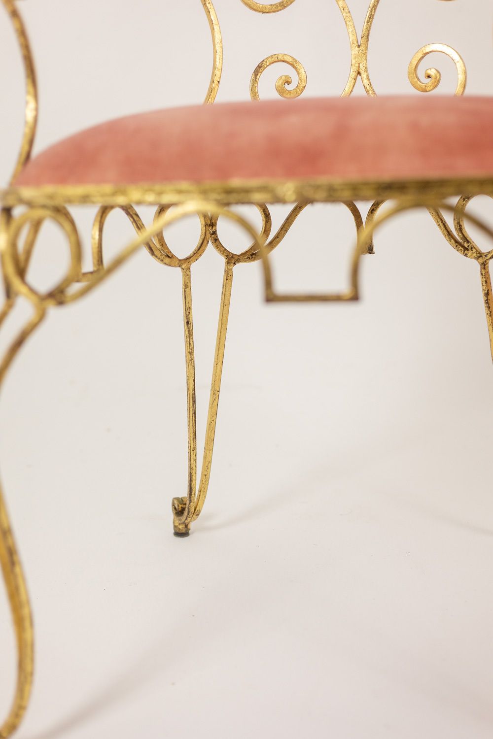 photo for sale Pair Of Gilt Wrought Iron Armchairs, Circa 1990
