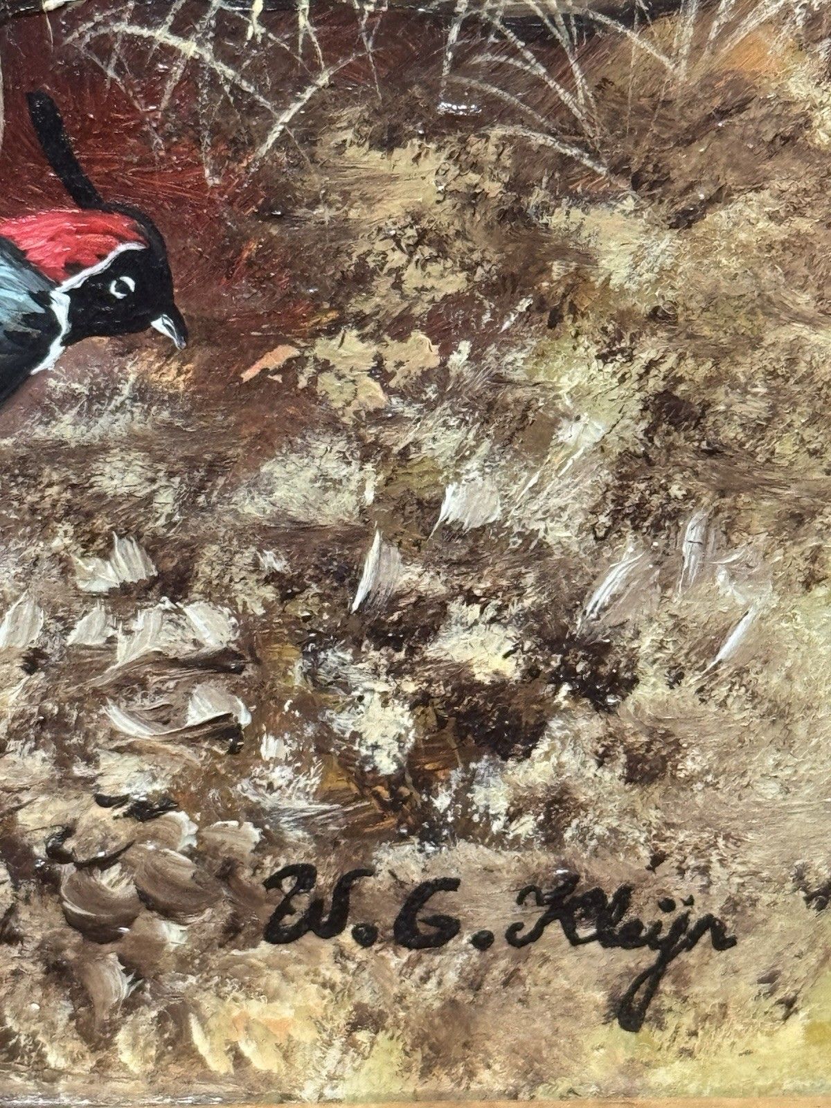 photo furniture Country Landscape Pointer Hunting Dog Stalking Pheasants Oil Painting W G Keeyn