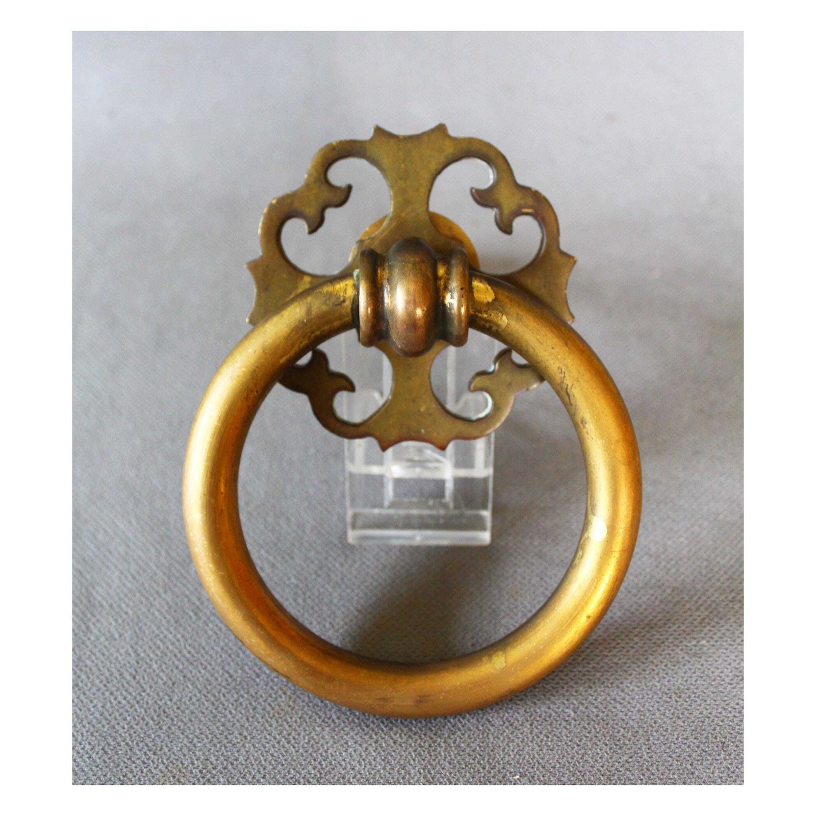 Large And Heavy Cast Bronze Door Pull With Backplate, Gothic Style, External Door Knocker, Hardware Restoration, Entrance Rustic Country