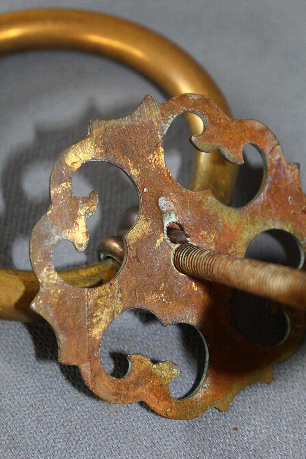 photo buy Large And Heavy Cast Bronze Door Pull With Backplate, Gothic Style, External Door Knocker, Hardware Restoration, Entrance Rustic Country