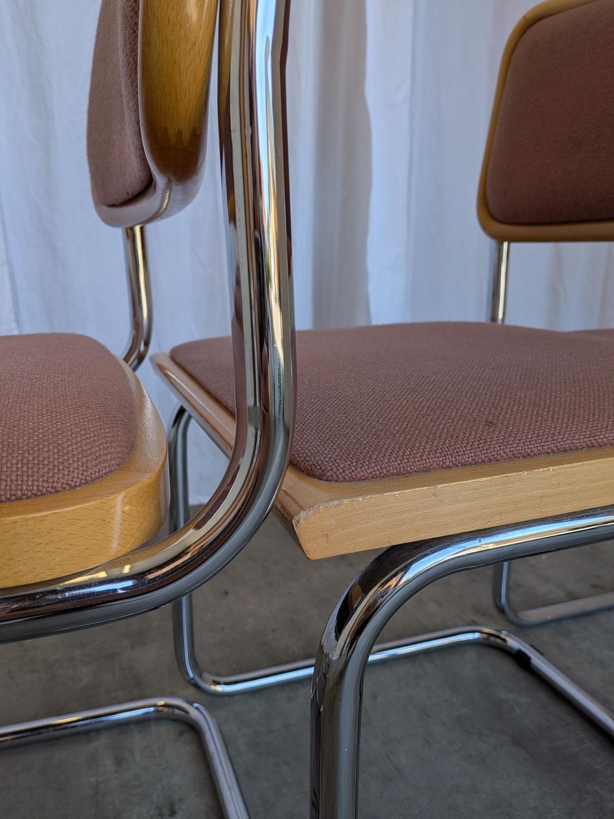 Furniture Set Of 6 Vintage Cesca Style Cantilever Dining Chairs By Bene, Austria photo